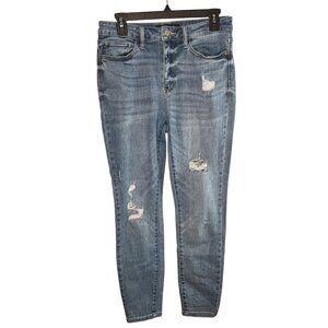 Judy Blue Womens Distressed Skinny Fit Jeans Size 9/29 Light Wash Stretch Denim
